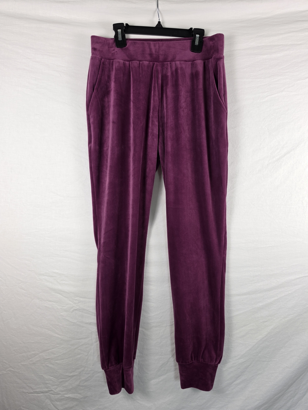 Cable & Gauge Studio Purple Velour Joggers Soft Lounge Pants - Small